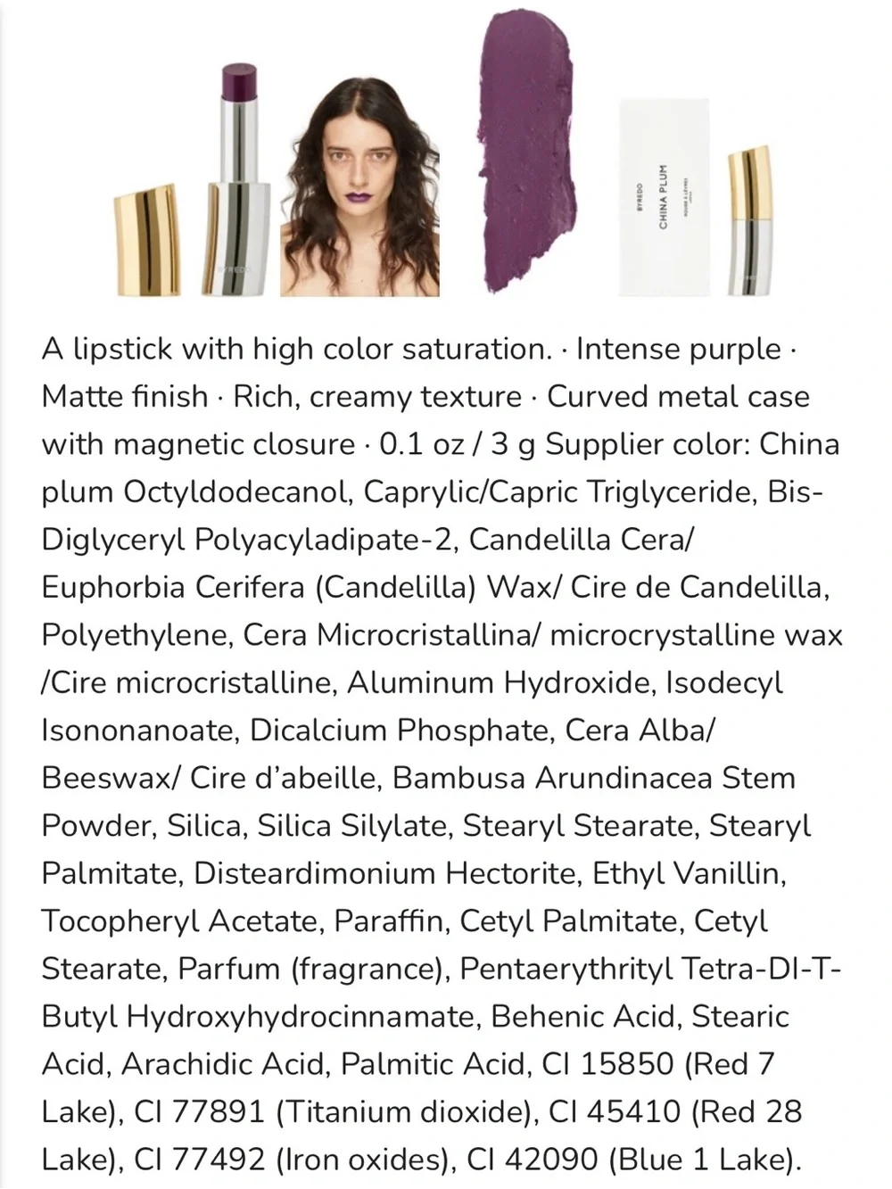 Byredo Matte Lipstick - Plum